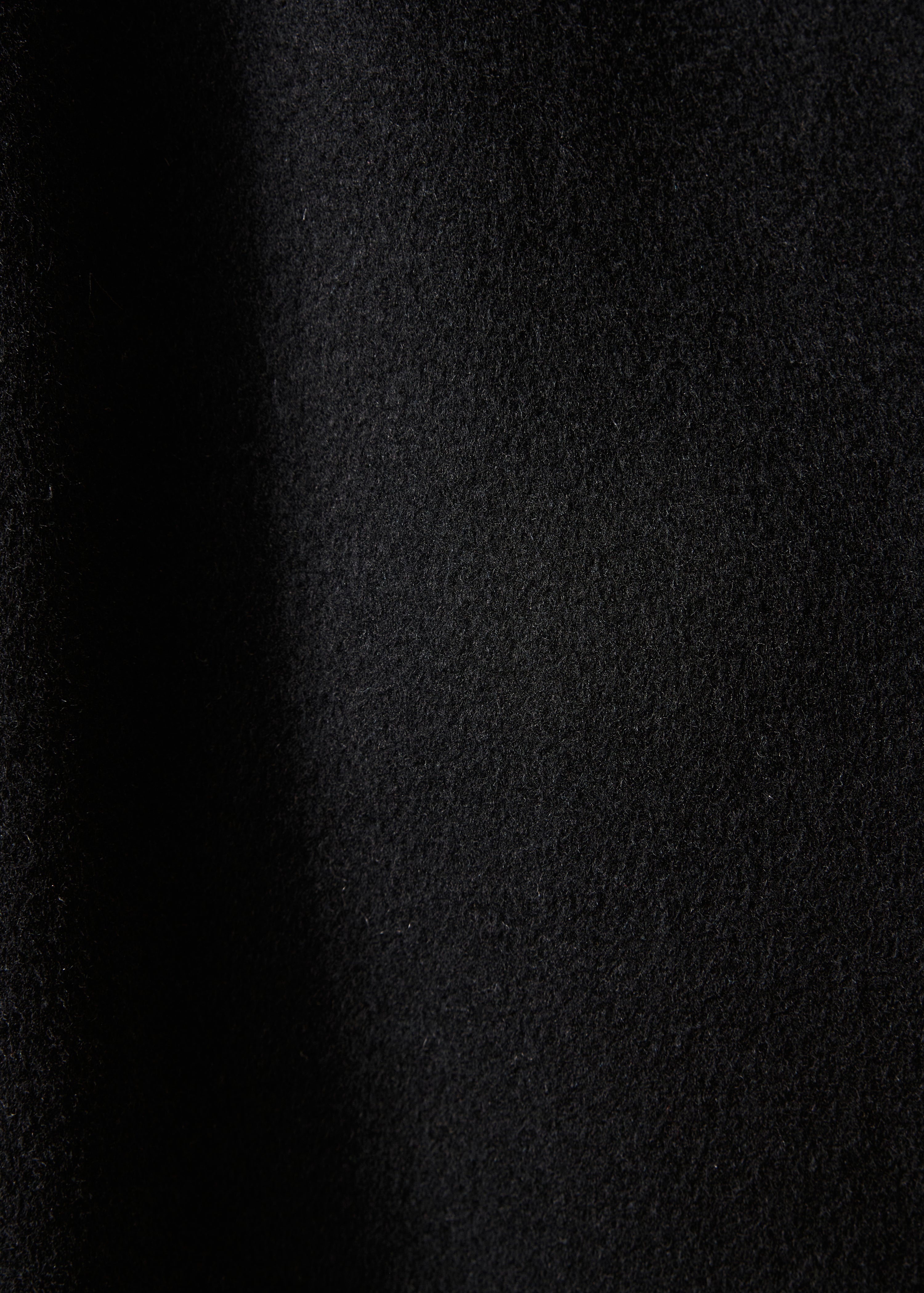 Manteau long noir oversize à écharpe amovible