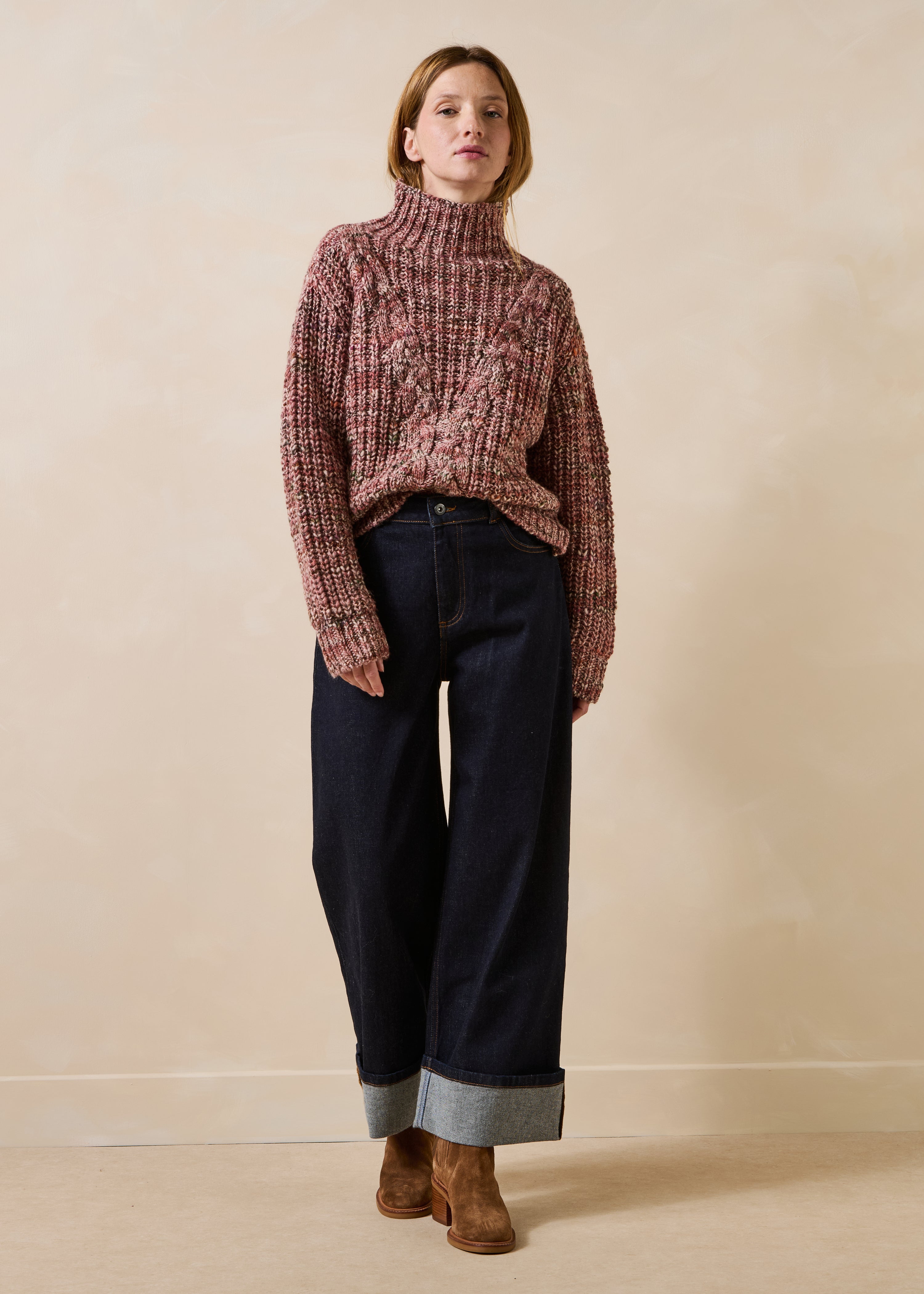 Jean cropped raw in biologisch katoen