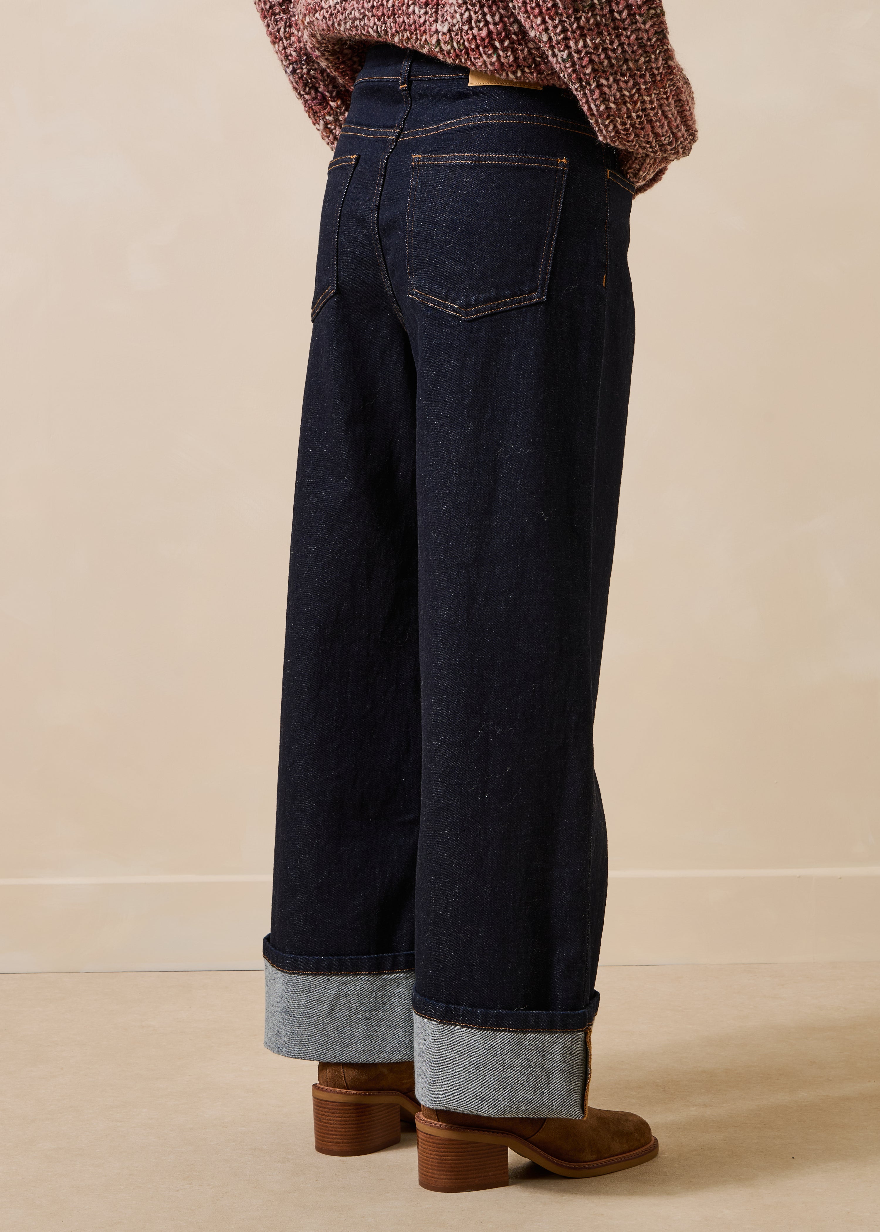 Jean cropped raw in biologisch katoen