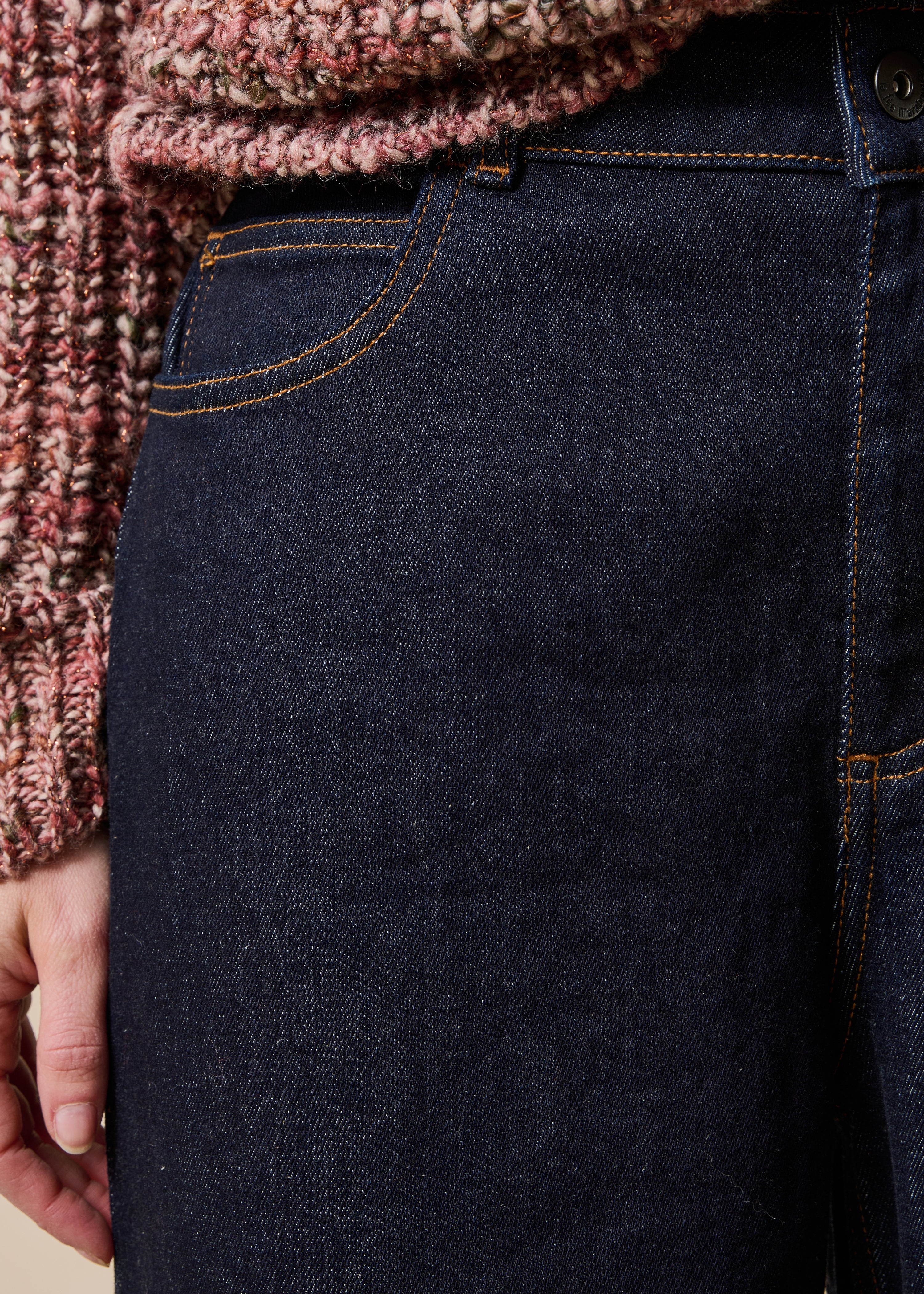 Jean cropped raw in biologisch katoen