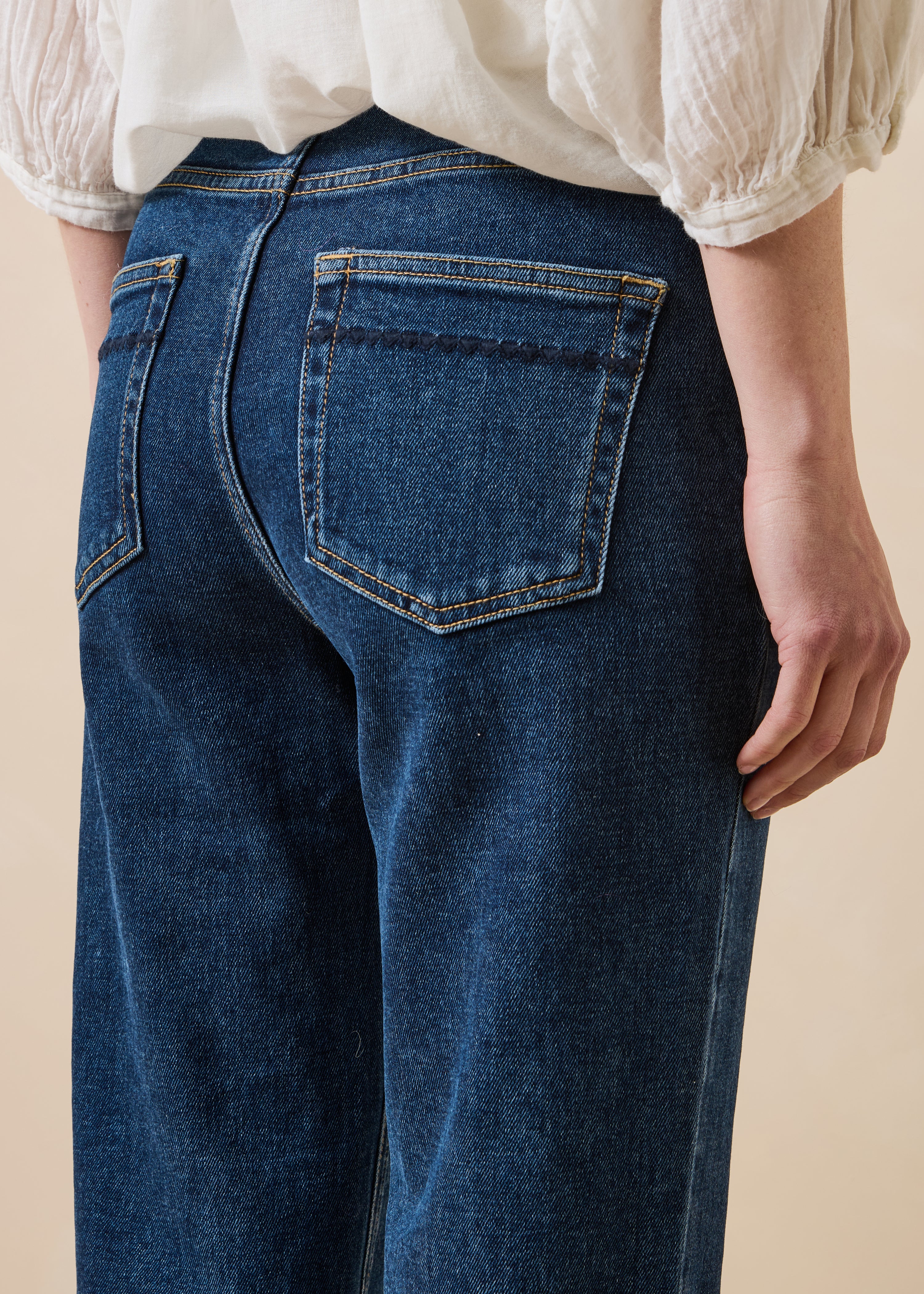 Slim fit jeans 7/8 blauw van biologisch katoen