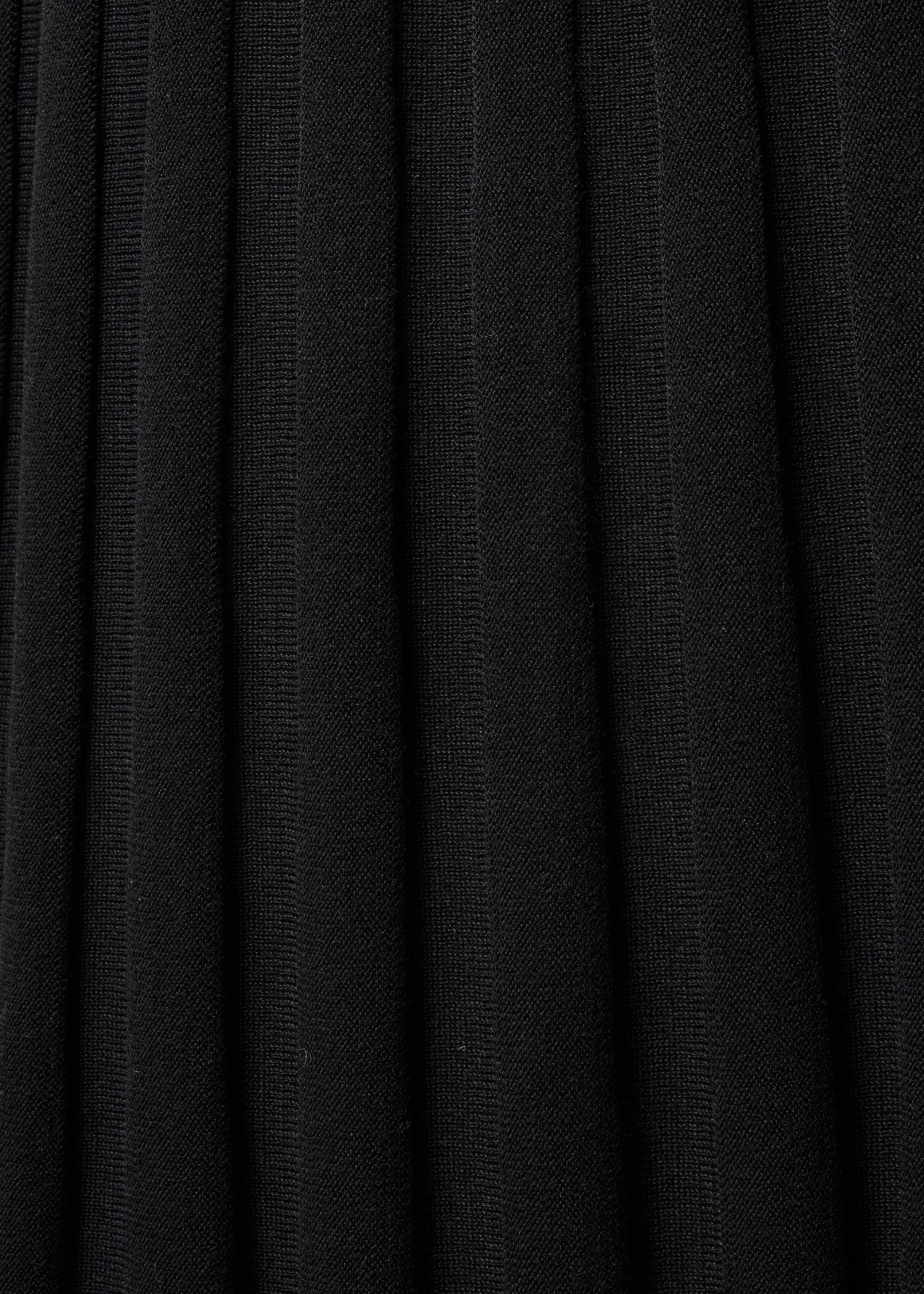 Jupe midi plissée en maille noire taille élastiquée