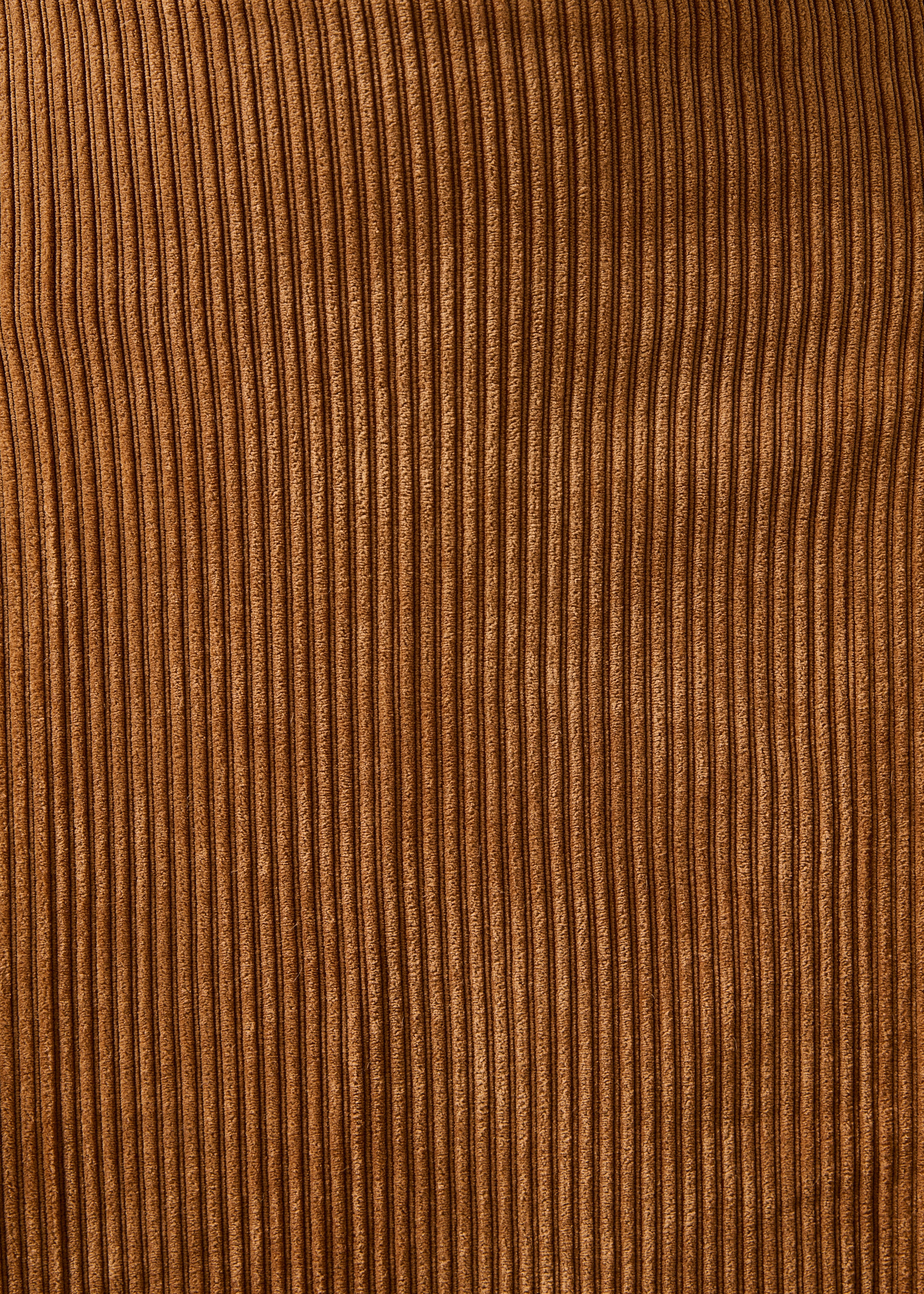 Jupe midi en velours côtelé camel