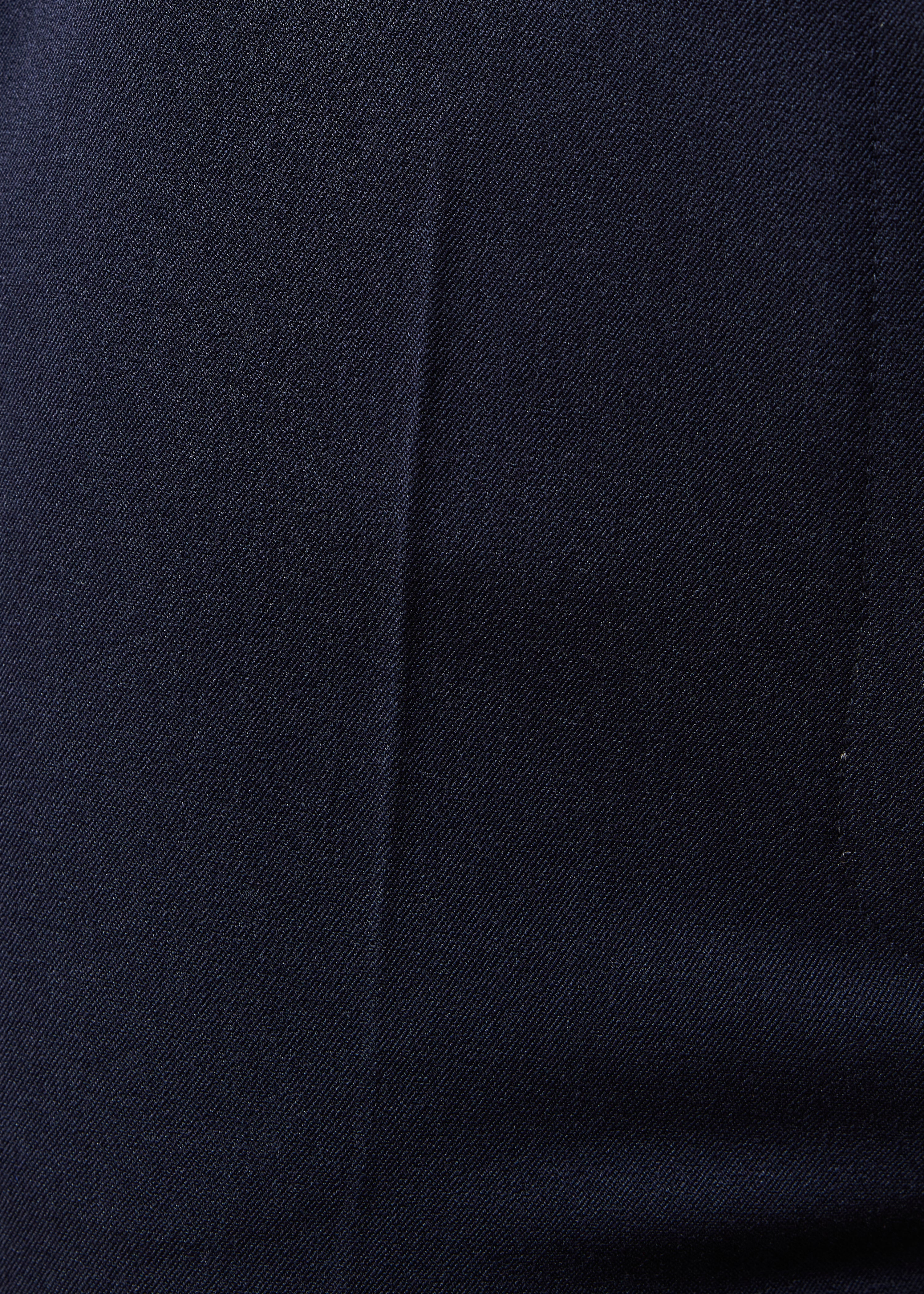 Navy blue cropped straight pants with cuffs