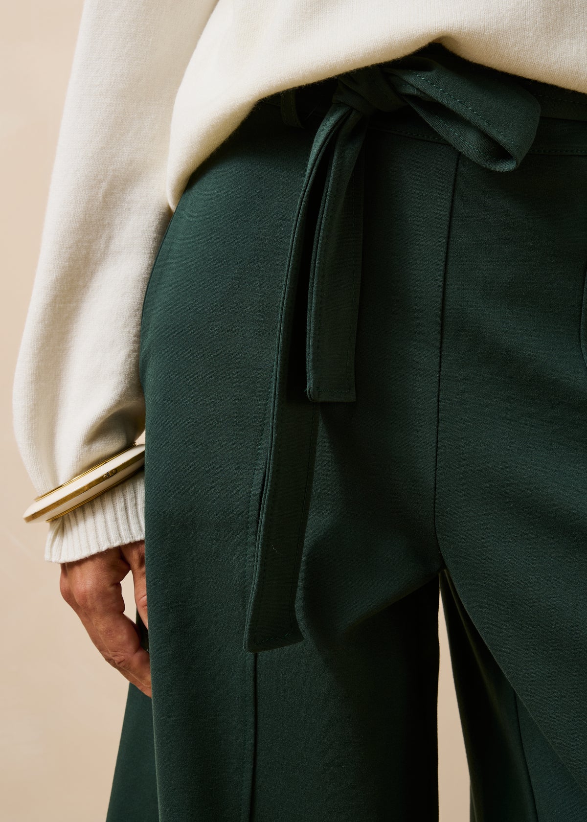 Pantalon jupe-culotte vert bouteille 7/8ème
