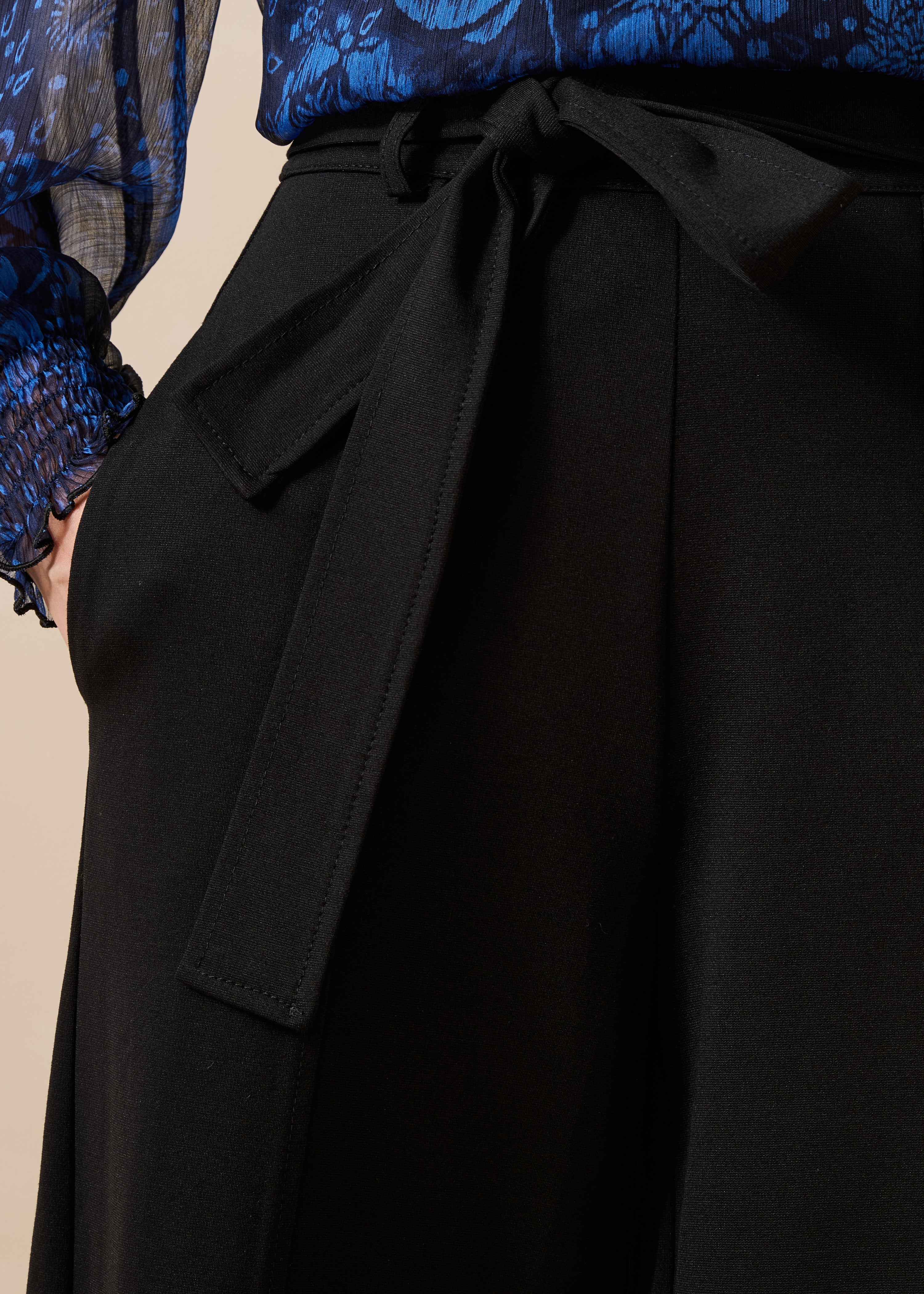 Wijde broek rok-broek zwart 7/8 lengte