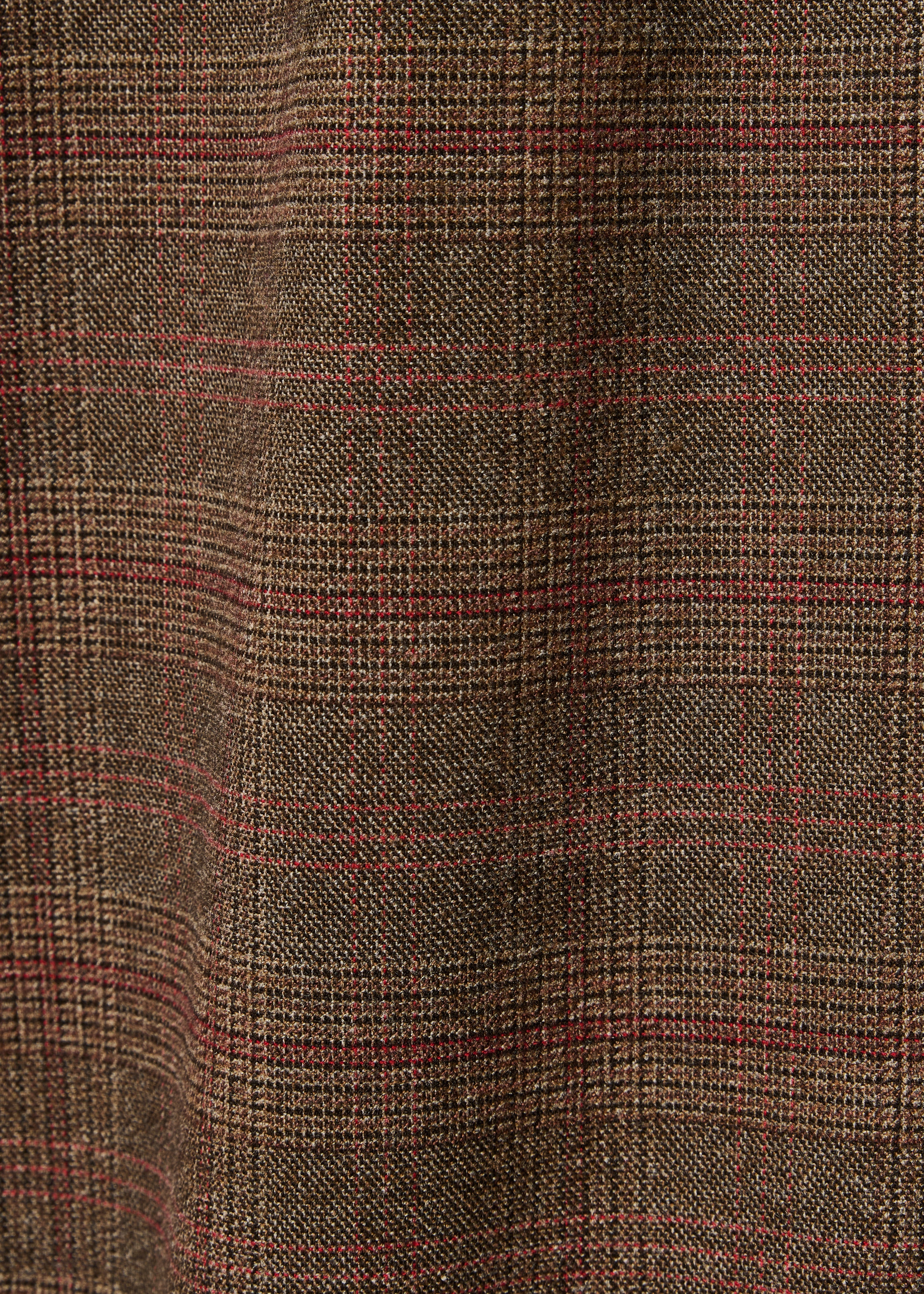 Weite braune Karottenhose mit Karomuster