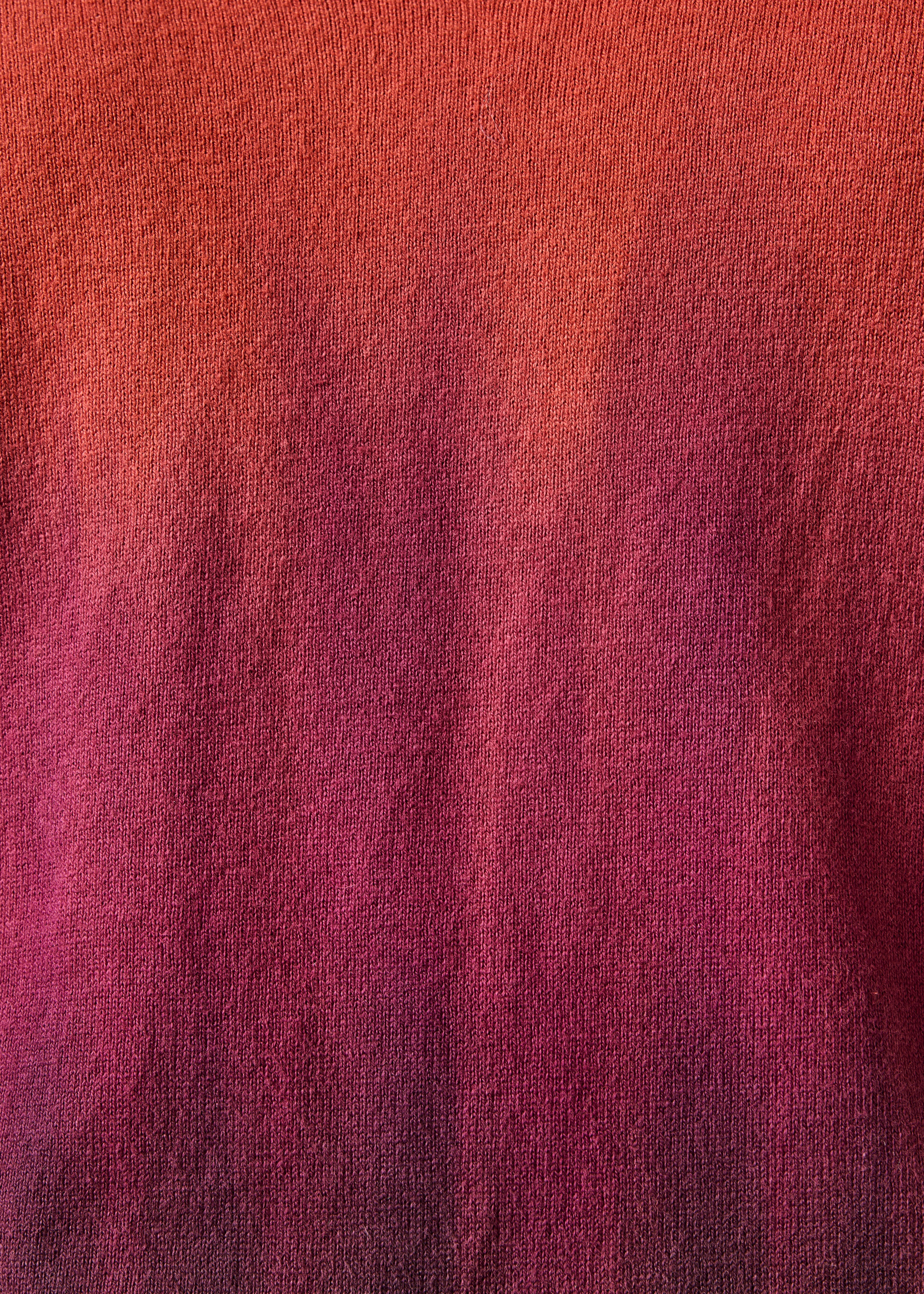 Kurzarm-Pullover Tie & Dye in Violett und Rot aus Bio-Baumwolle