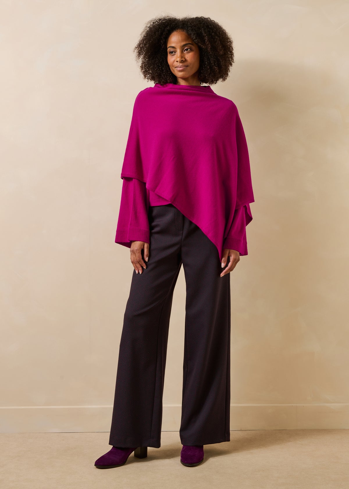 Fuchsia pink sweater - Foncho