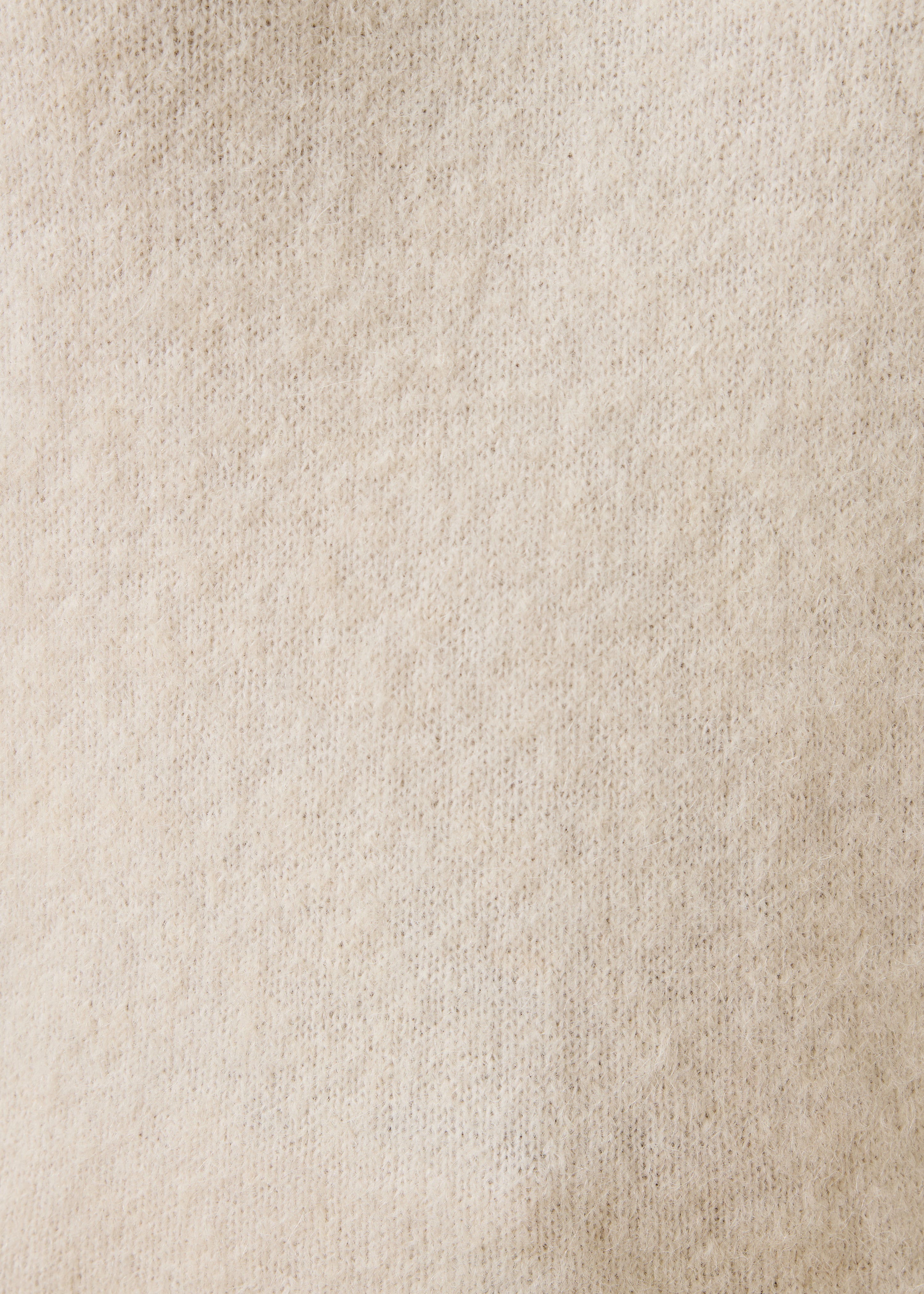 Maglione écru a maniche lunghe in alpaca con scollo rotondo