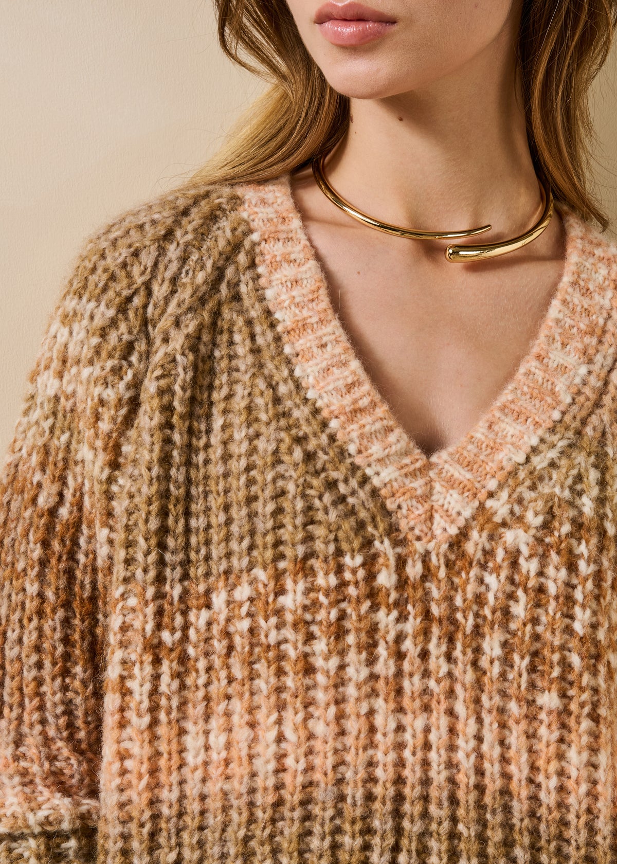 Maglione beige e cammello - Garax
