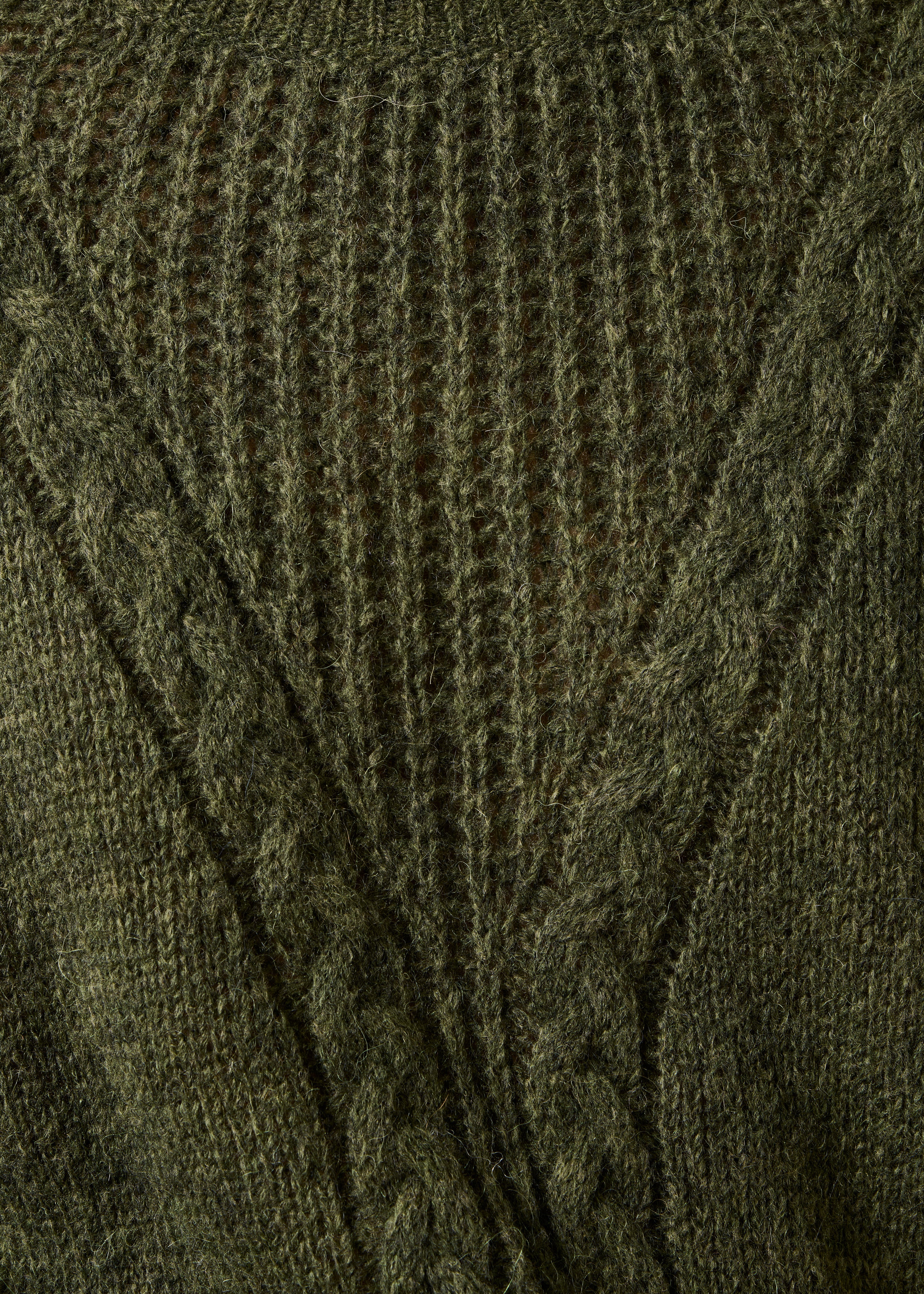 Maglione kaki maniche lunghe collo rotondo