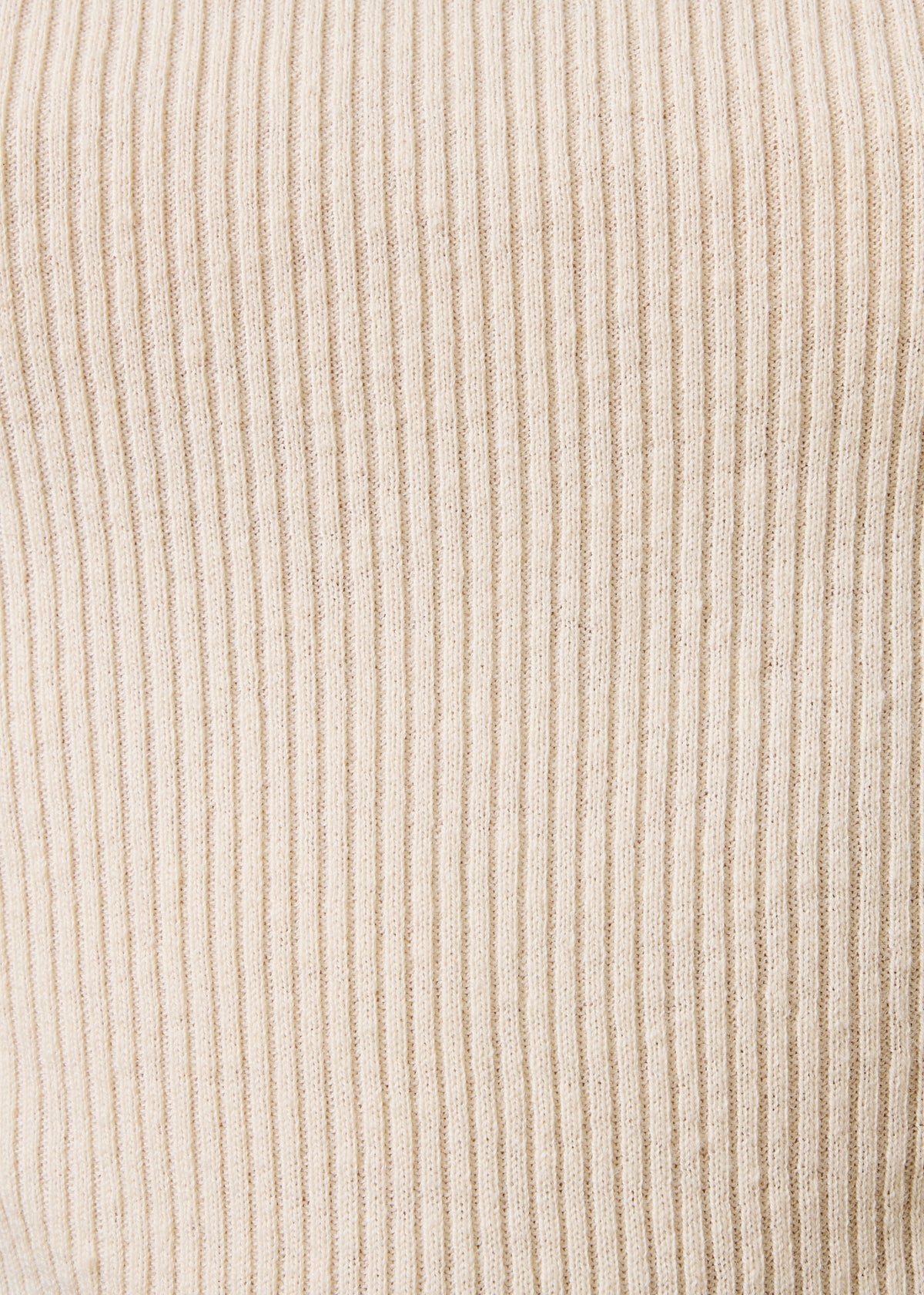 Ecru Pullover mit langen Ärmeln aus Wolle und Bio-Baumwolle
