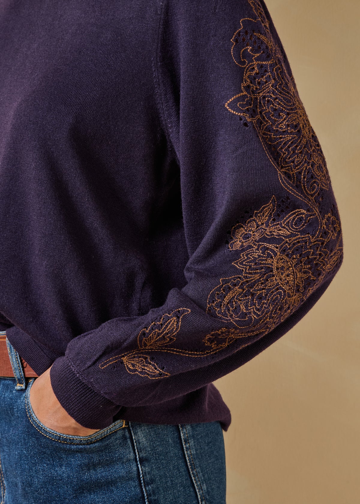 Purple and terracotta sweater - Giacomo