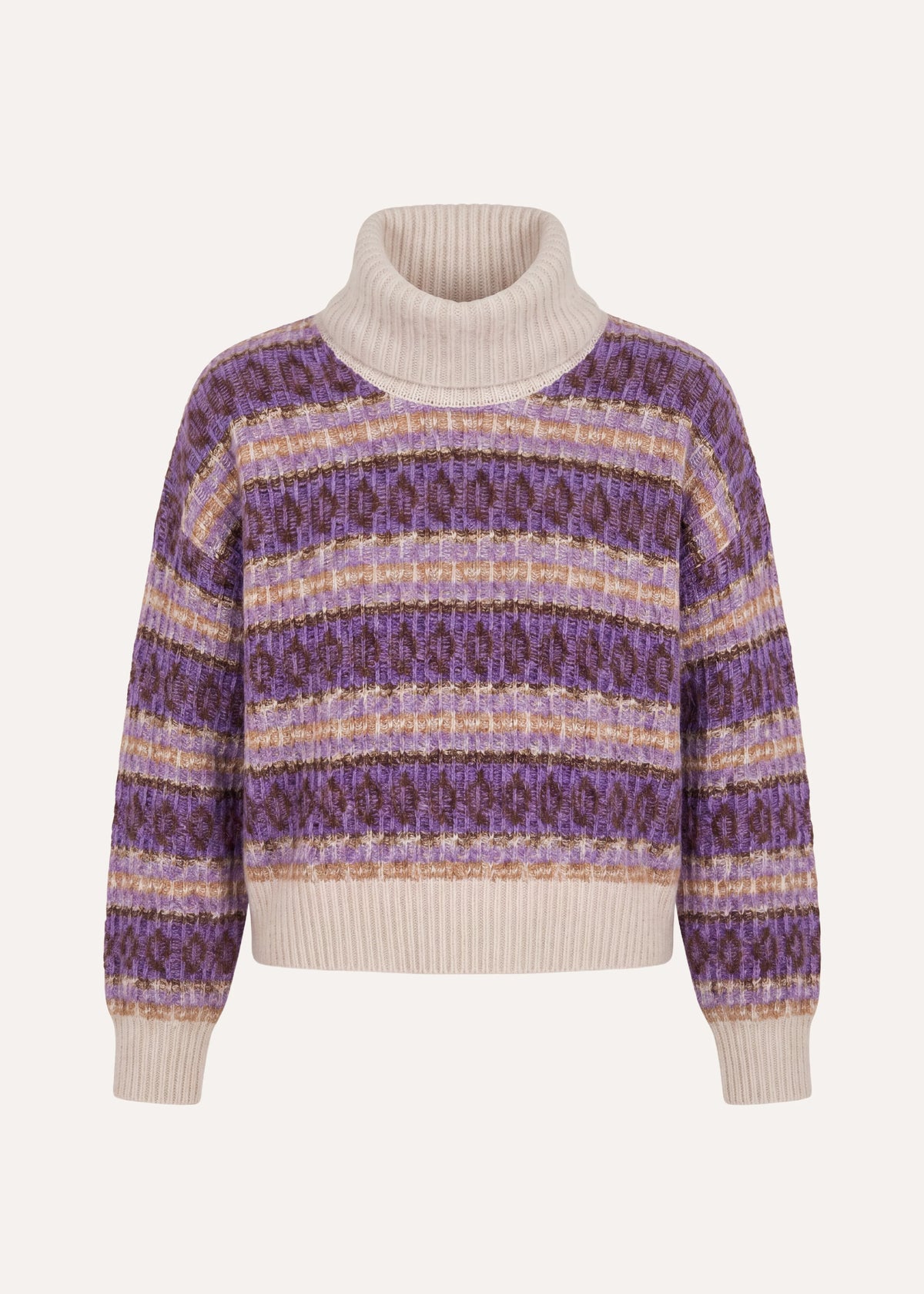Pull écru et violet - Goji