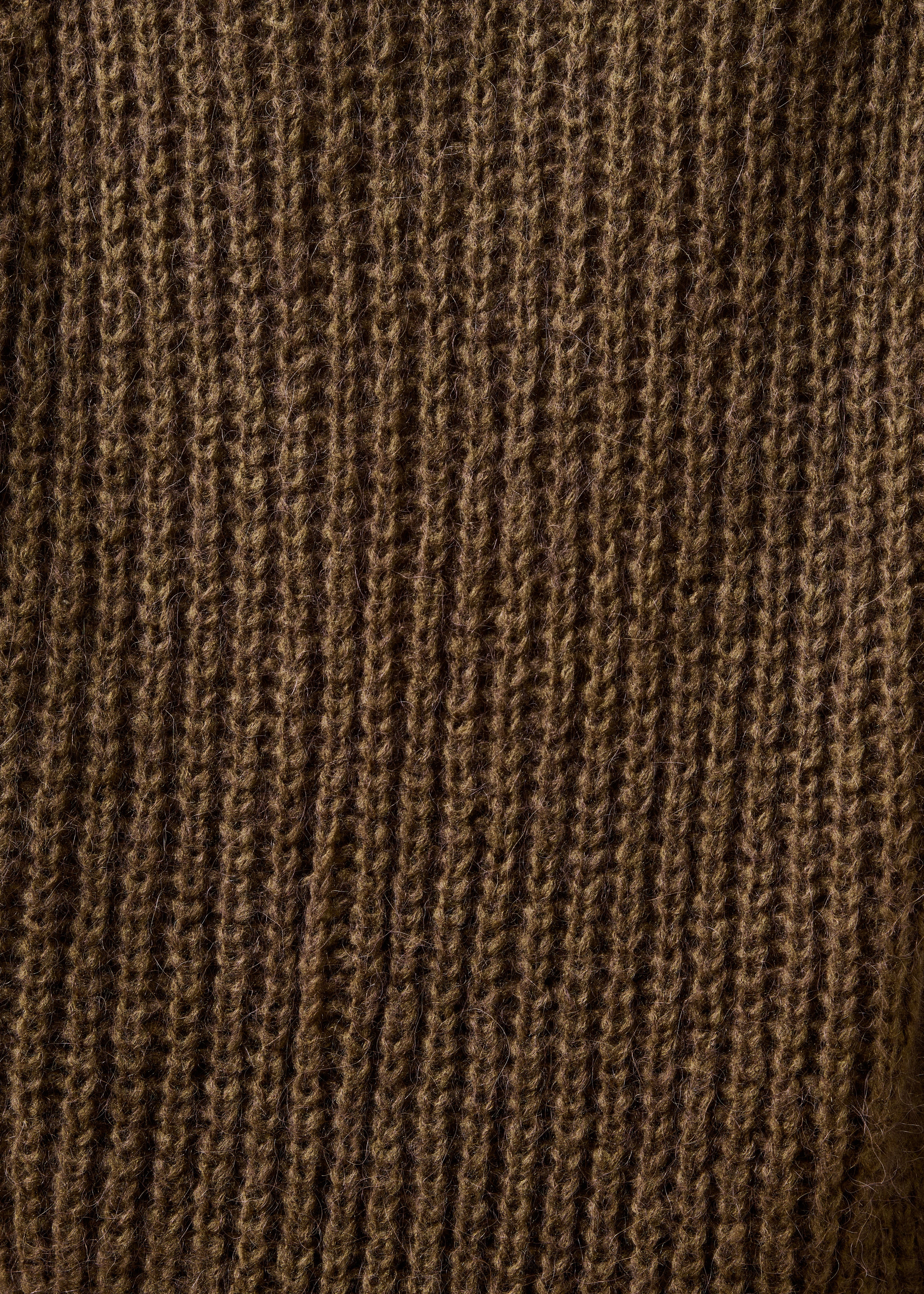 Kaki Pullover mit langen Ärmeln, Rundhalsausschnitt und irisierendem Detail