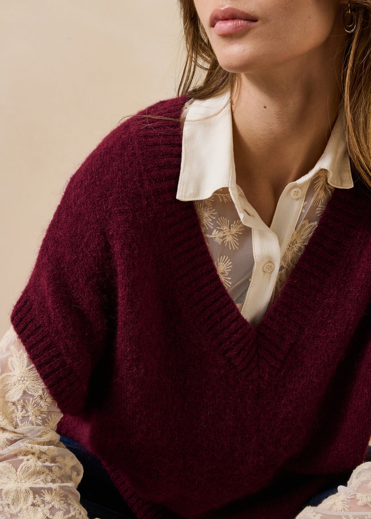 Pullover color melanzana - Gwendo