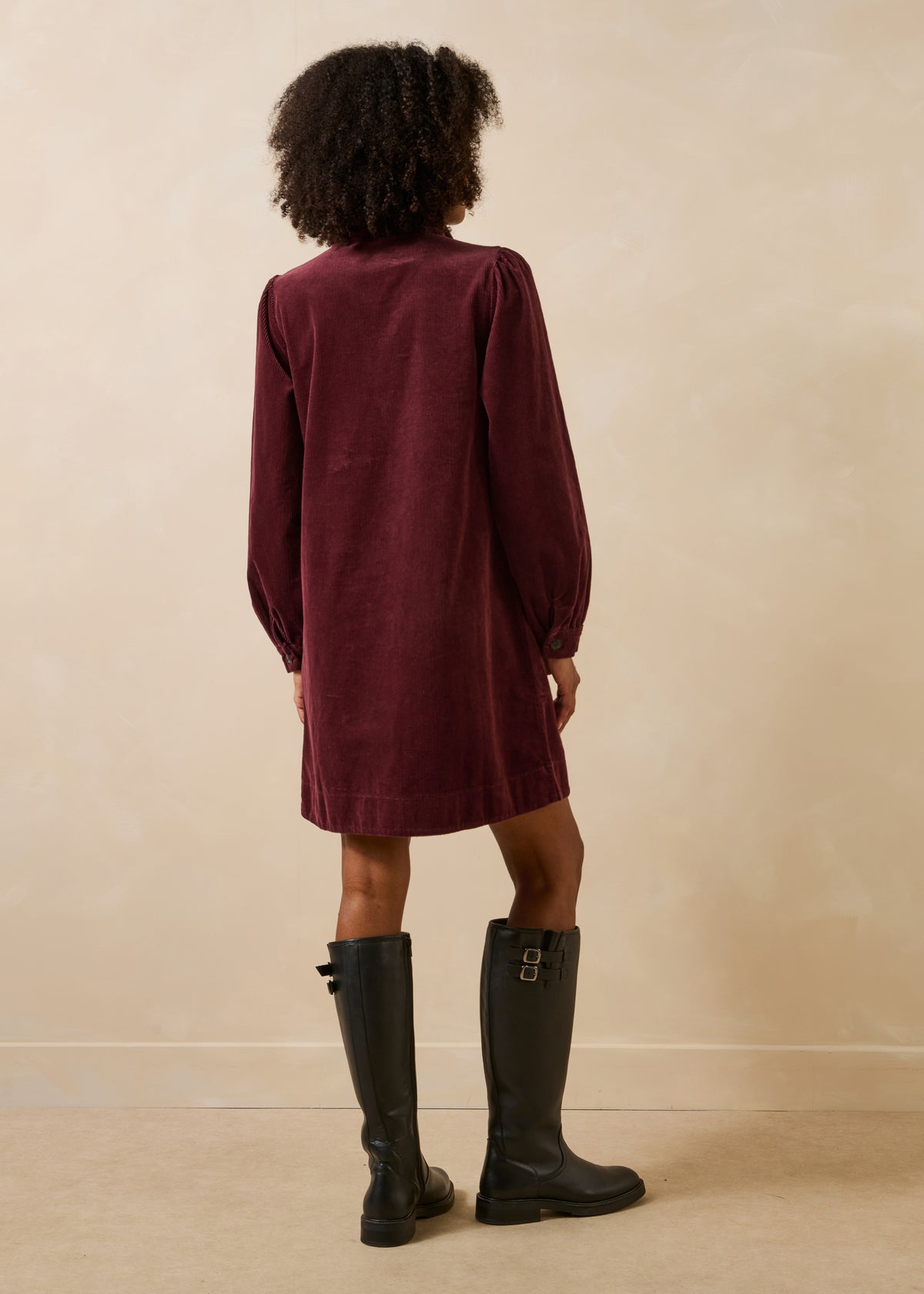 Bordeauxrotes Kleid - Gong