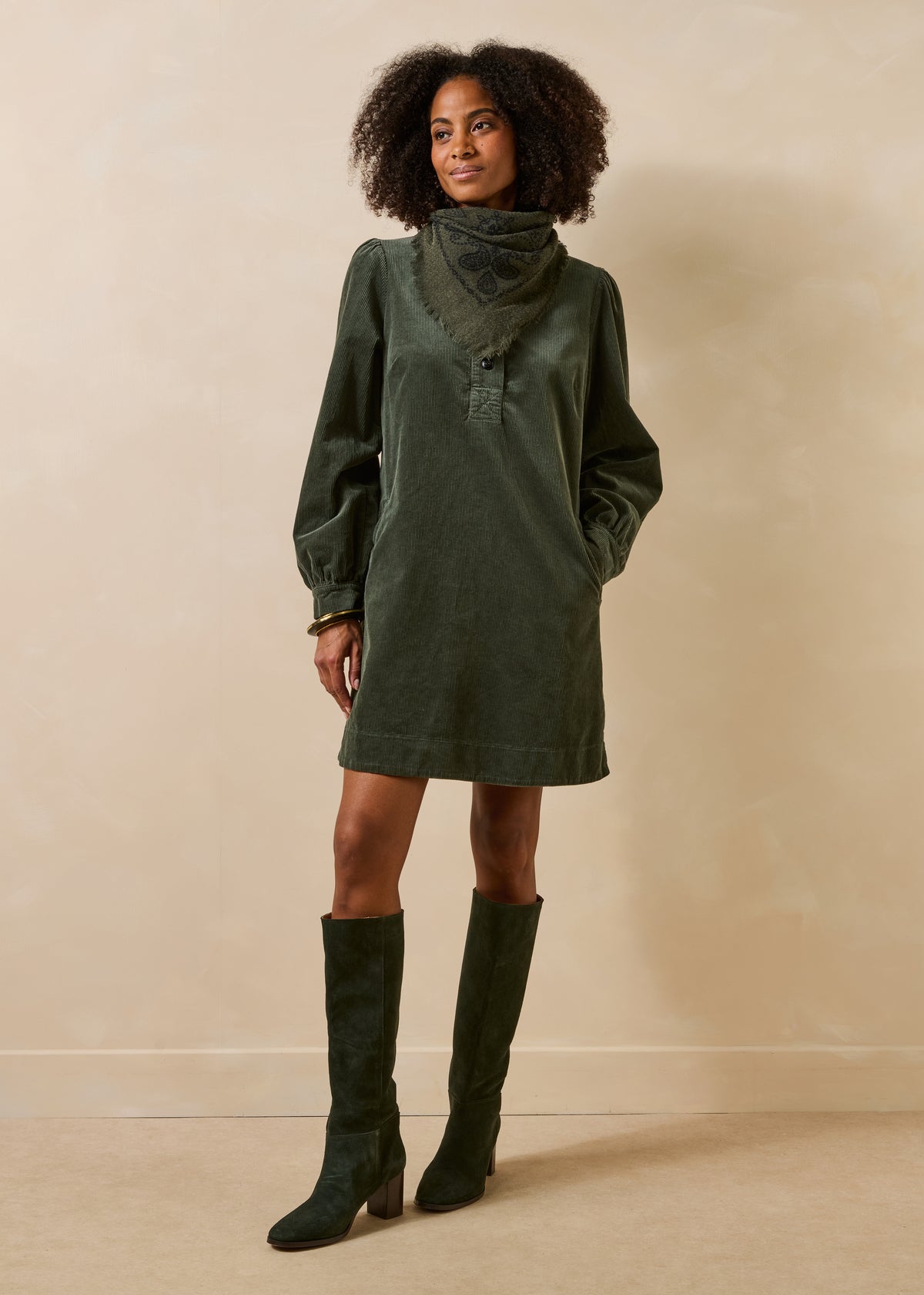 Khaki jurk - Gong