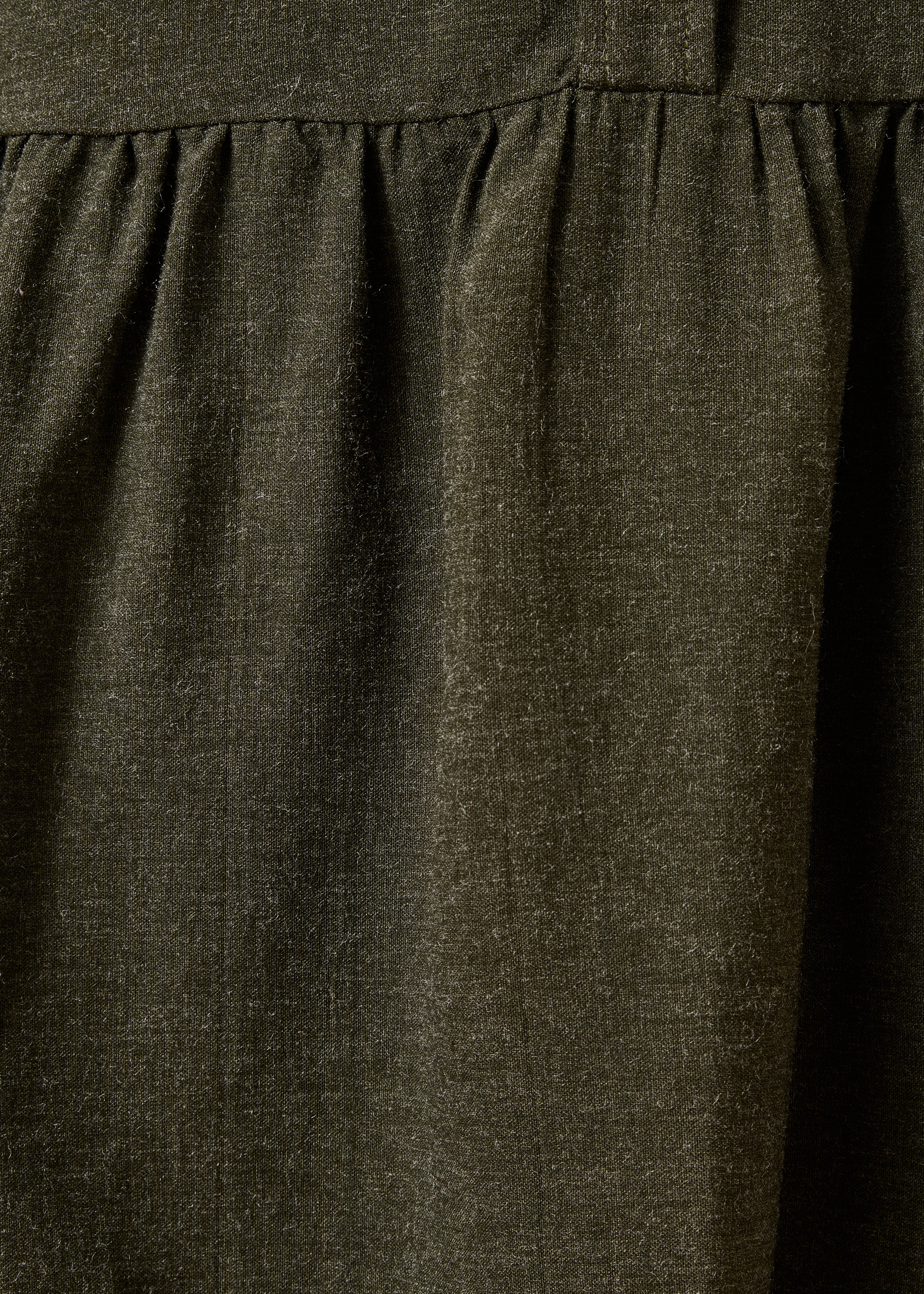 Short khaki long-sleeve flannel dress