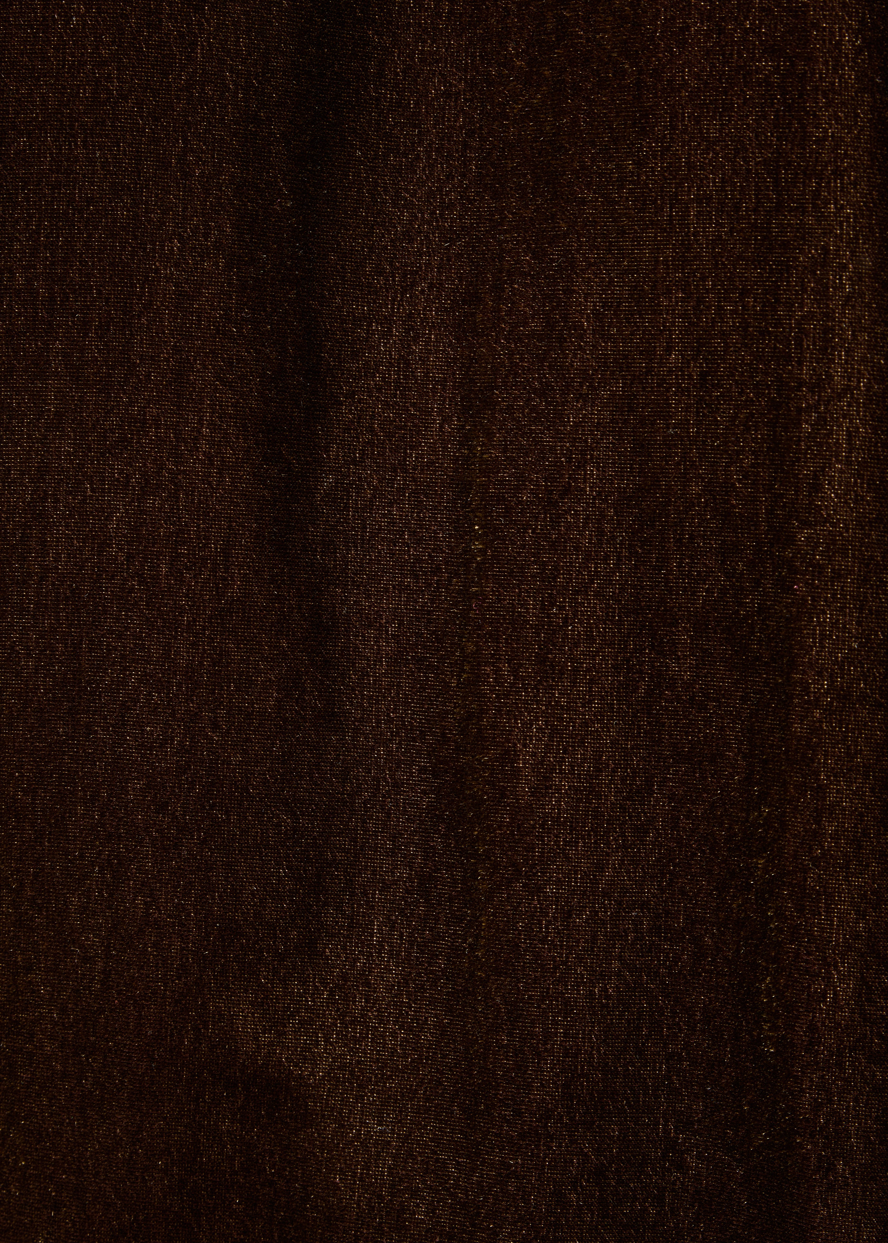 Robe courte marron manches longues en velours col montant
