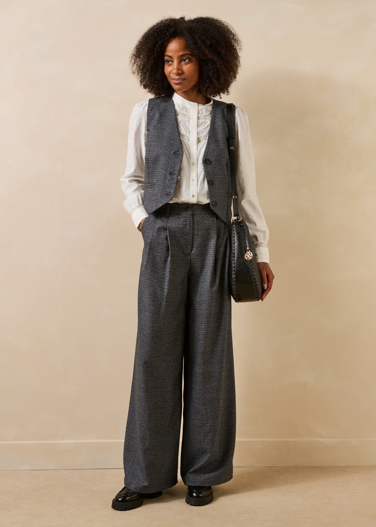 Chaqueta gris y azul - Fatima