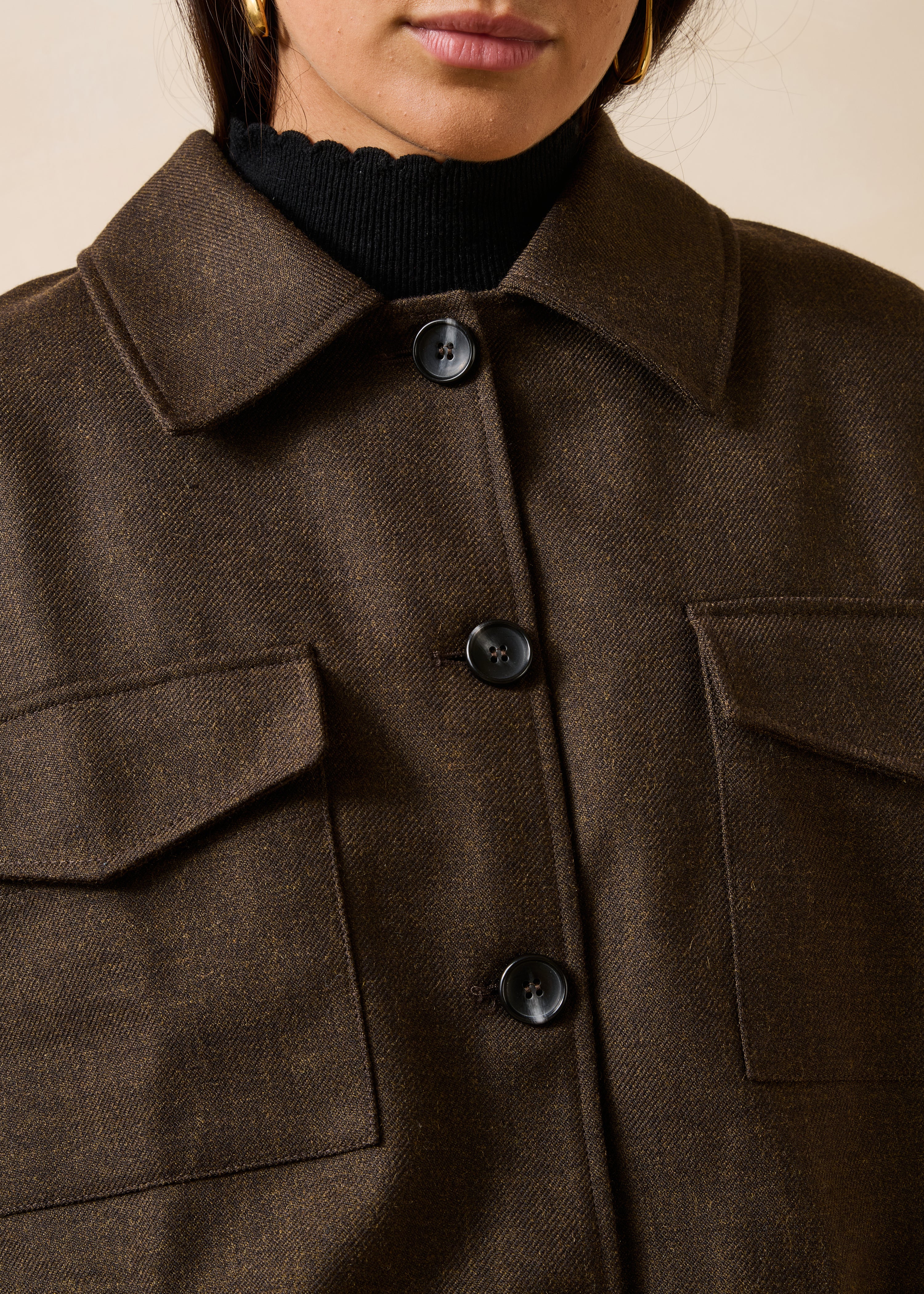 Veste marron manches longues