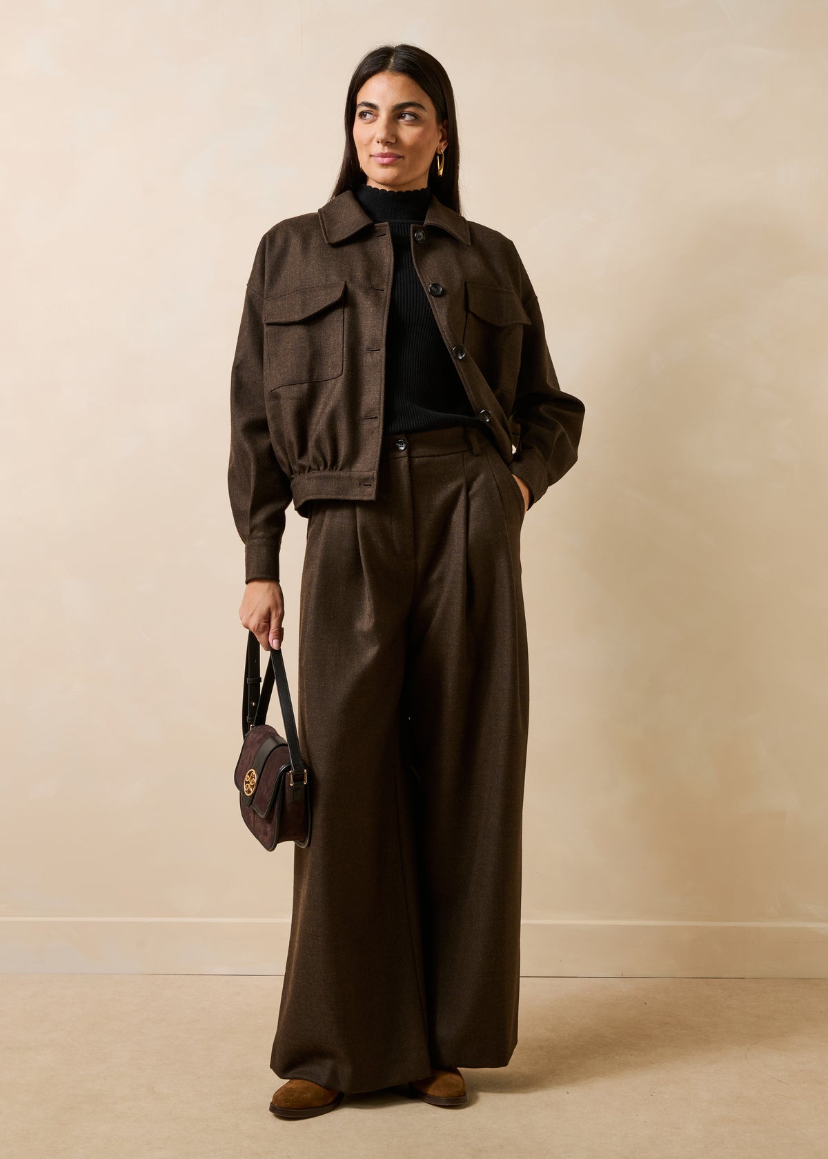 Veste marron manches longues