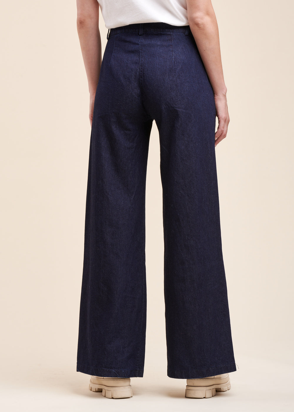 Pantalones anchos tela denim