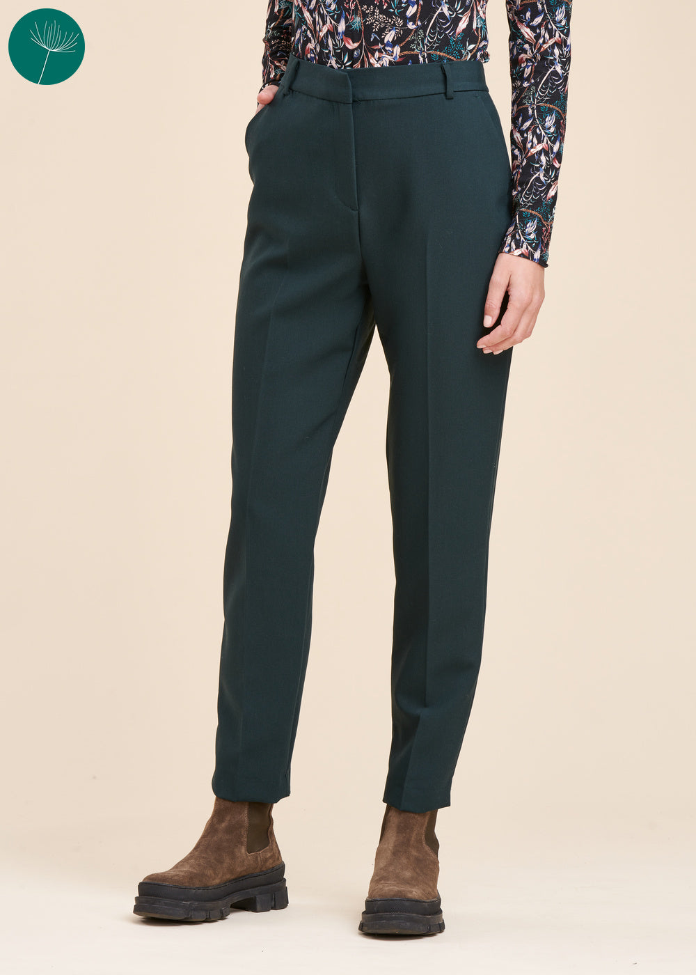Pantalon uni cigarette