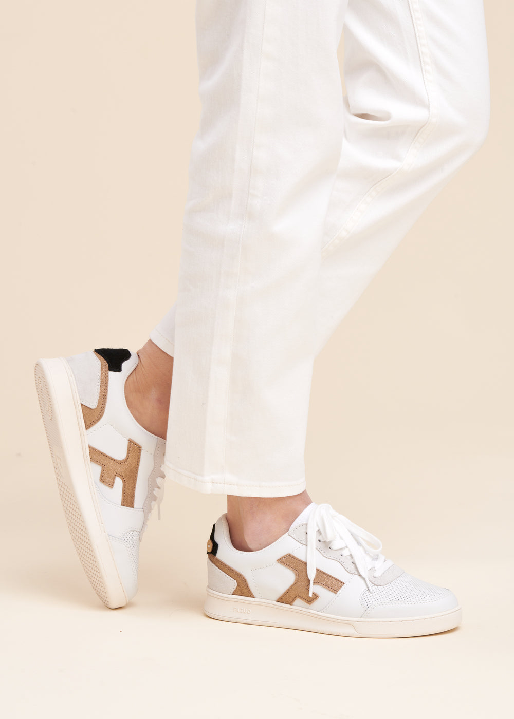 FAGUO hazel leather trainers