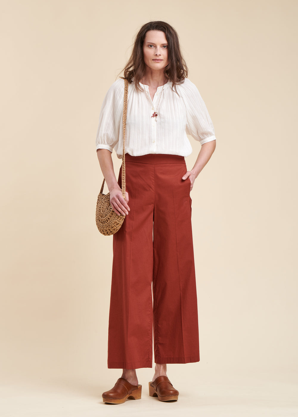 Wide cotton pants