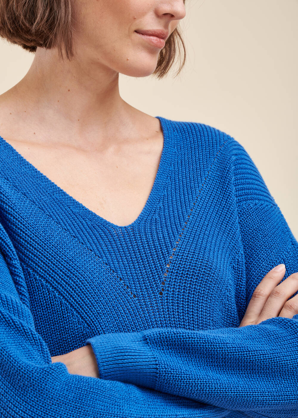 Beaded rib sweater