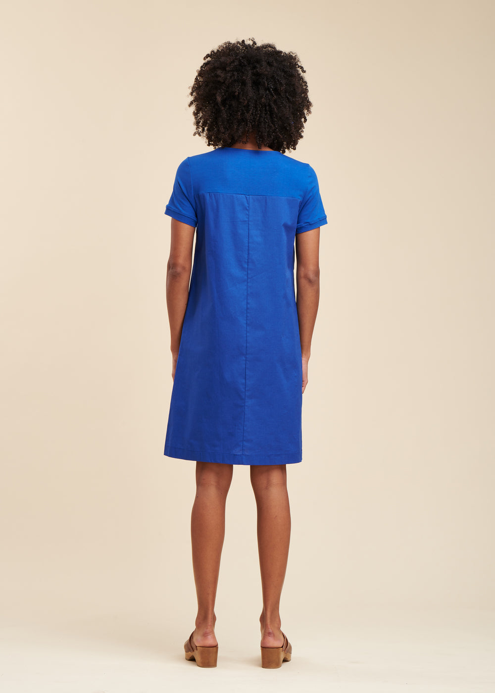 Short bi-material dress